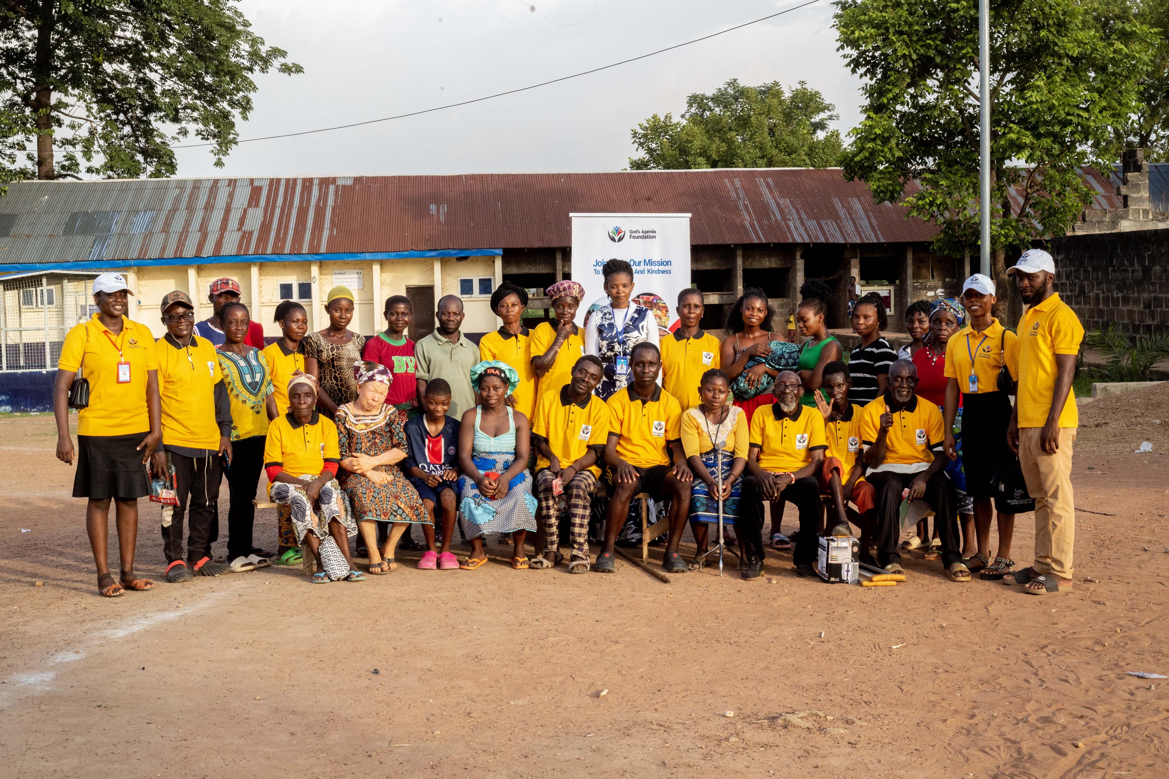 Volunteers working in community